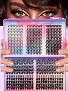 Fengxiu Eyelash 530 Pcs Lash Book Dramatic C/D-Curl 8-16MM Mix,10D/20D/30D/40D/60D/80D, DIY Extension Lashes Eyelashes Book, Big Volume Soft, Individual Cluster Lashes, As Needed Create A Fluffy Natural Wispy,Suitable For Beginners, Large Capacity - C - View 3