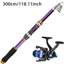 1 Set Purple Telescopic Fishing Rod And Spinning Reel Kit, Lightweight Collapsible Fishing Rod With 5.5:1 Pre-Spooled Spinning Reel, Non-Slip EVA Handle, Multiple Sizes, Suitable For Freshwater And Saltwater Beginner Fishing - Purple - View 10