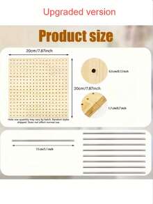 3.94in/7.87in/11.81in Wooden Knitted Pads Grandma Square Crochet Pads Shawl Scarf Socks Sweaters And Daily Handmade Items Crochet Accessories Gifts Handmade Crochet Flower Art Grid Board - Wooden Craft Display With Colored Yarn Guide, Indoor/Outdoor Home Decoration, No Electricity Required | Crochet Supplies And Workstations Knitted And Crochet Projects Handmade Wooden Woven Boards With Barrier Plates, Suitable For Crochet And Grani - Wood Color - View 14