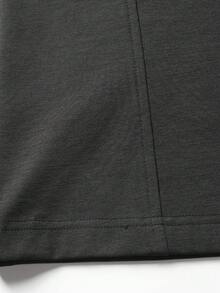 Blueprint Man 1件男士背心，白色圓領網布拼接弧形下擺無袖背心，舒適親膚抗起球透氣，寬鬆修身，運動休閒極簡機能背心，適合健身運動、日常穿著、夏季通勤 - 黑色 - 查看 9