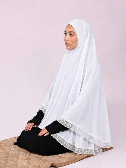 1pc Solid Color Burqa Headscarf, Loose Fit, Hooded, Long Sleeve, Casual Minimalist Design, Women's Daily Wear Modest Outfit (Headscarf Only)
