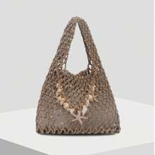 BAILEE Fashionable Colorful Polyester Yarn Hand-Woven Pattern Handbag With Ocean Charm, Suitable For Vacation - Grey - View 12