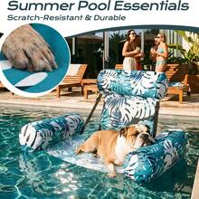 Pool Float, Inflatable Pool Lounge Chair, Tropical Leaf Print, Ergonomic Adult Headrest And Armrests, Portable PVC Hammock, Suitable For Pool, Lake And Beach (Random Color And Style Shipped) - Multicolor - View 7