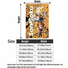 橘色漫畫分鏡背景 孫悟空 龍珠 動漫角色 絨毛法蘭絨毛毯 沙發臥室旅行用 披毯 - 顏色 1 - 查看 5