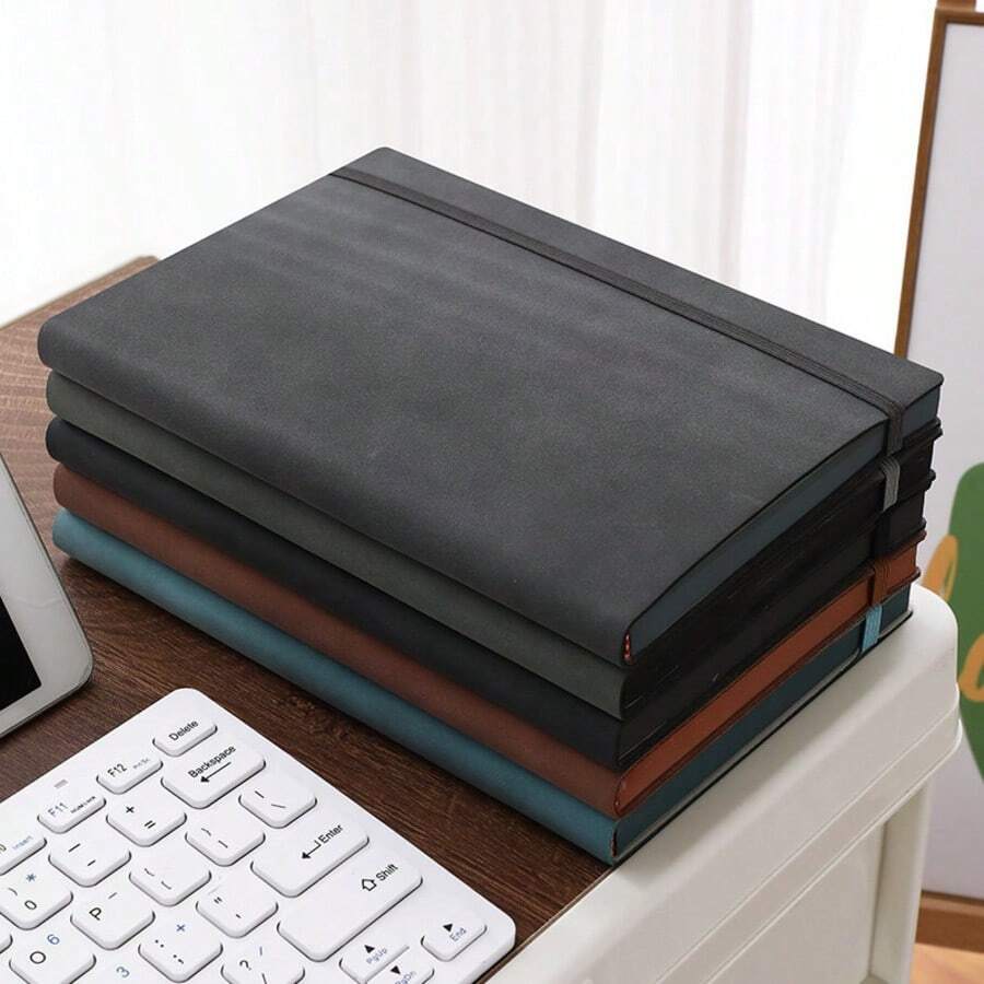 A5 Binding Notebook - Soft Cover Diary, Suitable For Writing, Travel And Daily Recording, With Elastic Band Notebook, Suitable For Office, Home, School, Office Assistant, Learning Supplies, Back To School Essential. School Supplies - A5 - View 1
