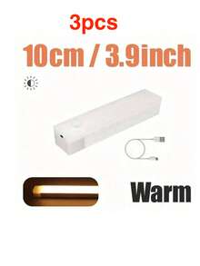 1pc LED Night Light, 10/20/30/50cm Rechargeable Magnetic Sensor Wardrobe Light, Easy Installation Portable, Suitable For Wardrobe, Bedroom, Camping, Stairs Lighting, Warm White & White Light Options, Camping Accessory - Multicolor - View 26
