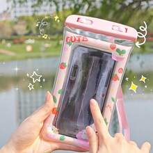 Cute Cartoon Waterproof Phone Pouch With Air Cushion Protection, Floating Touchscreen Waterproof Case For Outdoor Rafting And Swimming - Multicolor - View 4