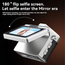 Vintage Roller Flip Screen Portable Camera, High Definition CCD Digital Camera With Lanyard, Suitable For Students And On-The-Go Photo/Video Recording, 200mAH - View 4