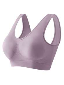 3pcs Women Sports Bra Set, Plus Size Solid Color Seamless Padless Multifunctional Sports Bra - Multicolor - View 4