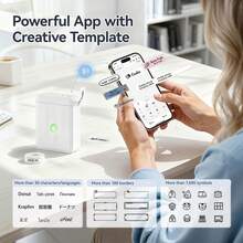 NIIMBOT D110 Mesin Pembuat Label Mini Versi Terbaru dengan Pita, Printer Termal Bluetooth Portabel, Mesin Label Stiker Multi-Templat, Cocok untuk Organisasi Kantor, Dapur Rumah, Sekolah, Putih - MultiWarna - View 3