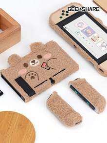 GeekShare Plush Bear Case Compatible With Switch 2017 - Brown - View 8