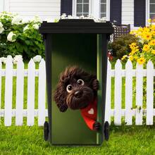 Cute Otter, Puppy, Turkey Animal Print Trash Can Stickers, Waterproof PVC Outdoor Trash Can Posters, Removable Film Stickers, 4 Sizes Available - 1PC - View 12