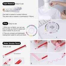 5-Piece T-Shirt Ruler Set For Aligning Vinyl Materials, T-Shirt Ruler For Centering Designs, PVC Measuring Templates, Sewing Accessories And Tools, Suitable For  Heat Transfer Vinyl Materials (Blue) - Tshirt Ruler-12-balck - View 4