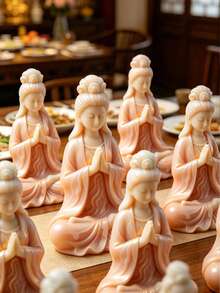 1pc 3D Zen Guan Yin Silicone Mold, Hands Joined Closed Eyes Prayer Buddha Statue Design, Flexible Reusable Easy Demolding, Suitable For Aromatherapy Candles, Aromatherapy Plaster, Resin Crafts Decor, Zen Meditation Desktop Home Decor, Buddha Birthday, Housewarming, Birthday Prayer DIY Handmade Gift - A - View 7