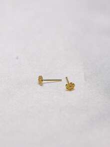 1pc Gold Rose Nose Stud/Nose Ring, Delicate Minimalist Mini Floral Nose Ring, Suitable For Daily Wear Body Piercing Jewelry - Nose Piercing - View 5