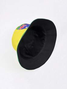 1 pieza Sombrero de cubo reversible de poliéster con estampado de la bandera del Reino Unido para la Copa del Mundo 2026, protección UV, plegable, primavera/verano/otoño - Sombrero de pescador reversible - Ver 5
