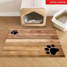 Pet Feeding Mat With Dog Paw Print Pattern, Non-Slip Rubber Bottom, Multifunctional Pet Accessory Suitable For All Seasons, Suitable For Indoor And Outdoor Use, Can Hold Food And Water Bowls, Pet Gift - Multicolor - View 4