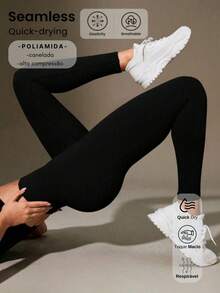 Set Of 3 Ribbed High-Waisted Leggings In High-Compression Polyamide - Pto/Marine/Eggplant - View 7