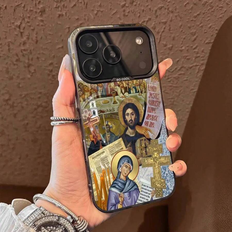 Orthodox Cross Icon Jesus God Phone Case For IPhone 17,16,15,14,13,12,11,Pro,Max,Plus,E,Air,Mini Black Tpu Cover ANDB - z8 - 查看 1