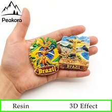 1個巴西風景3D樹脂冰箱磁鐵，嘉年華舞者、里約基督像熱門創意旅遊紀念磁鐵，居家廚房裝飾手工藝品，節慶禮物 - 1PC - 查看 4