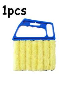 1pc Handheld Blind/Car Window Cleaner, Vent Cleaner, Curtain Duster With Removable Microfiber Cover For Convenient Cleaning, Air Conditioner, Car Vent, Fan Slot Cleaner, Home, School, Hotel, Christmas Cleaning Tool - Random Style - View 1