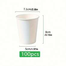 100pcs White Thickened Paper Cups, Disposable Milk Tea Coffee Cups, Without Lid Disposable White Kraft Paper Cups, Double-Wall Insulated Disposable Coffee/Milk Tea Paper Cups, Suitable For Festivals, Parties, Christmas Parties - White - View 15