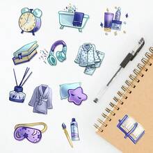 1 Set Self-Discipline Daily Life Theme Stickers, Planner Stickers, Office Stickers, Friendship & Love Gift Stickers, Packaging Stickers, Holiday Party Stickers, Scrapbook Stickers, Bookmark Backpack Luggage Water Bottle Notebook Stickers, Journal Stickers, DIY Stickers, Decal Stickers - A - View 2