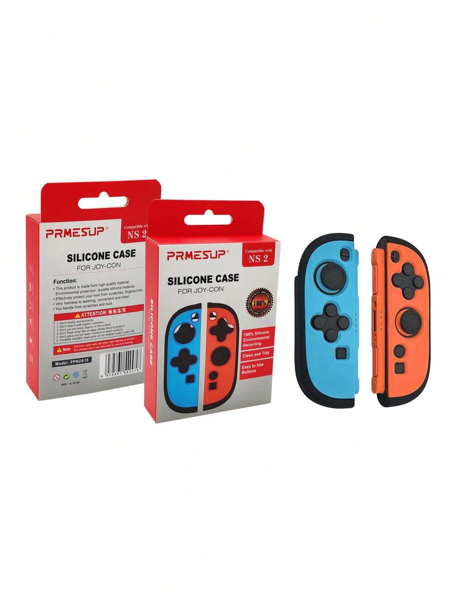 Compatible With Switch2, 2pcs Split Controller Protective Covers, Dual-Color Curved Textured Design, Anti-Slip, Anti-Sweat, Anti-Scratch, Enhanced Grip, Color Box Packaging - View 1