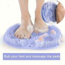 1PC Multi-Function Large Size Silicone Suction Cup Wall-Mounted Bathroom Massage Pad, Foot And Back Massager, Bathroom Anti-Slip Mat, Exfoliating And Descaling Tool, Home Cleaning Massage Brush - Multicolor - View 6