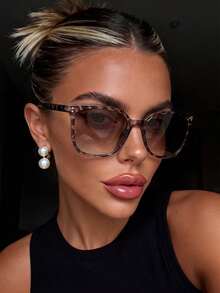 3 Pairs Women's Men's Square Leopard Print Retro Beach Fashion Sunglasses, Photo Driving Beach Fashion Glasses, Suitable For Men And Women, Suitable For Summer Beach Vacation, Outdoor Activities, Travel, Suitable For Outfits, Back To School Season. - 3pcs - View 2