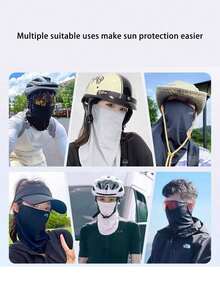Masker Pelindung Matahari Luar Ruangan Musim Panas dengan Tali Telinga, Pelindung Leher, Pelindung Wajah Sutra Es Bernapas dengan Perlindungan Mata, Unisex - beraneka warna - View 5