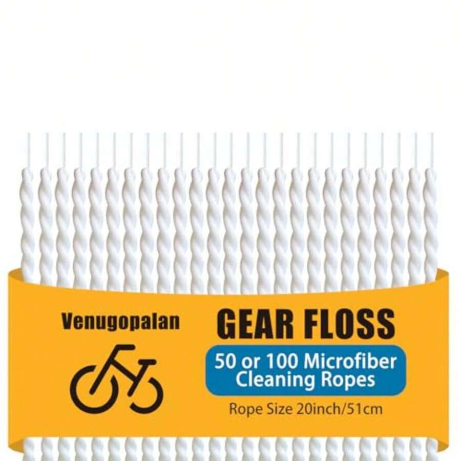 Gear Floss Microfiber Cleaning Rope, Narrow Gap Cleaner For Bicycle Motorcycle Chain, Bike Hubs, Brakes, Cassette, 3D Printer Lead Screw Hard-To-Reach Parts, Washable Dirt Removal - Z-50 - View 1