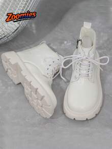 2026 New Cute Fashion Boots For Girls, All-Season Shiny Fashion Boots, College Style Outdoor Boots, Simple Versatile Comfortable Anti-Slip Wear-Resistant - White - View 6