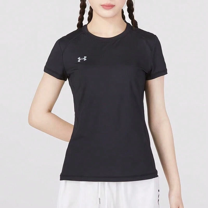 Under Armour Women's Comfortable Knit Crew Neck Short Sleeve Fitness Training T-Shirt - Black - View 1