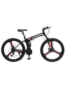 Replace 81655209 CamPingSurvivals 26in 150kg 21-Speed  Variable Speed High Carbon Steel Land Rover Tri-Knife Wheels Foldable Mountain Bike Black - as Pic - View 9