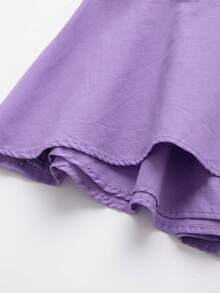Women's Spaghetti Strap Ruffle Sleeveless Fashion Fitted Bustier Top Summer - Violet Purple - View 5