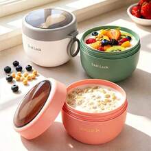 SEAL LOCK Lunch Box Set With Utensils, Compartment Bento Box, Leak-Proof Sealed Meal Container, Milk & Oatmeal Cup, Portable Food Container, Suitable For Office Workers And Students - Multicolor - View 5