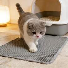 Cat Litter Mat, Splash‑Proof & Litter‑Tracking Prevention, Double‑Layer Filtering Litter‑Trapping Mat For Cat Litter Box, Sand‑Leakage Toilet Foot Mat - Multicolor - View 5