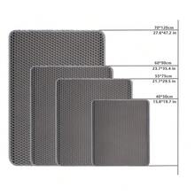 Cat Litter Mat, Splash‑Proof & Litter‑Tracking Prevention, Double‑Layer Filtering Litter‑Trapping Mat For Cat Litter Box, Sand‑Leakage Toilet Foot Mat - Multicolor - View 3