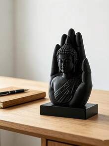 Black And White Buddha Hand Sculpture, Desktop Buddha Statue, Meditation Decor, Office Decor, Desktop Sculpture - Suitable For Home, Office And Other Scenes - Home Decor | Desktop Statue | Office Decor | Best Gift For Friends - Buddha's Hand Sculpture - View 6