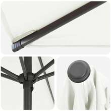 Crema Poliester Parasol de Jardin 230 x 230 cm Proteccion UV Proteccion Lluvia Manivela Jardin Terraza Balcon Patio Zona Exterior Proteccion Solar Terraza Balcon Jardin Patio Zona Exterior Proteccion UV Sombra Cortavientos Proteccion Lluvia Exterior Camping - B - Ver 5