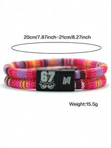 diffone Boho Ethinic Handmade Bracelet Bangle Black Magnetic Engraved Number 67 Men For Armband Wristband Jewelry Men - Bohemian Rope Bracelet - View 3