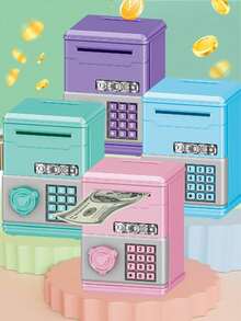 Pink ATM Piggy Bank, Coin Storage Box, ATM Shaped Piggy Bank, Unique Design, Mini ATM Savings Box Gift, Fashion Piggy Bank, Large Capacity Savings Box, Gift, Affordable Wallet, Money Box, Coin Box, Financial Tool, Bill Counter, Home Decor, Holiday, Summer Vacation, Party, Birthday Gift, Valentine's Day Gift (Pressing Cannot Input Password) - Multicolor - View 8