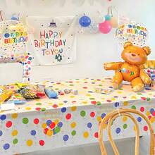 1 pieza Mantel de plástico desechable para fiesta de cumpleaños con globos - Feliz cumpleaños - Globo - Ver 6
