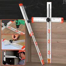 65cm Aluminum Alloy T-Square Woodworking Ruler, 4-In-1 Multi-Angle Measuring & Drilling Positioning Tool For Carpentry Cabinet Hole Layout, Precision Drafting - 65*5cm - View 11