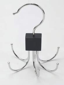 1/2 Pack 6-Claw Metal Hook, 360° Rotating Belt Rack, 6 Hooks Total, Rotatable Belt Storage Rack, Wardrobe Belt Organizer, No-Drill Dorm Closet Storage Hook, Multi-Function Home Coat Hook; Suitable For Storing Vests, Bags, Belts, Underwear, Panties, Scarves And Ties, Can Be Used As Bathroom Accessories, Home Decor, Christmas Decoration - Black - View 5