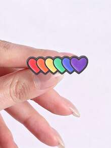 1件/套 彩虹驕傲系列金屬胸針 LOVE IS LOVE 地球愛心電池字母琺瑯別針 背蓋裝飾徽章 - 彩色 - 查看 8