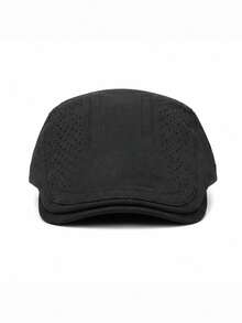 Topi Newsboy Berongga dan Bernapas, Warna Polos, Gaya Baru Musim Gugur/Dingin, Topi Beret Unisex, Topi Baseball Kasual Luar Ruangan - Sisi-sisi yang berongga - View 25
