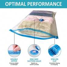 Space-Saving Vacuum Storage Bags, Large-Capacity Vacuum-Sealed Bags, Suitable For Storing Clothes, Bedding, Blankets And Bedding Items. Wardrobe Bedding Organizing Storage Bag, Can Effectively Organize Bedding. - Multicolor - View 8