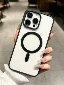 Transparent Magnetic Phone Case, Compatible With 17Pro Max/17Pro/17/16Pro Max/16/15Pro Max/14Pro Max/13/12Pro Max/12/12Mini/11Pro Max/11Pro/11/7/8/SE/16e/7P/X/XR/Xs Max, Shockproof Protective Case, Daily Essential Phone Case - Clear - View 4